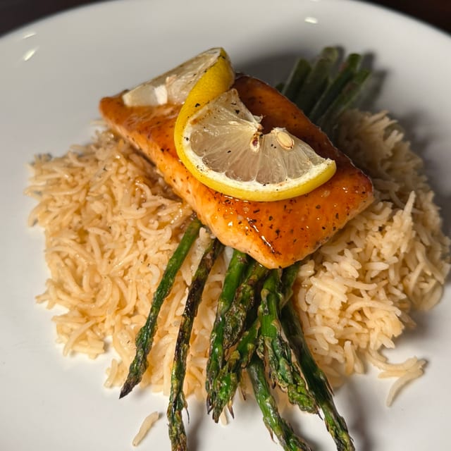 Peach Bourbon Salmon.